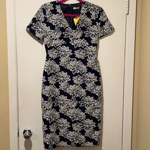 Shoshanna navy blue V Neck Knee Length Dress